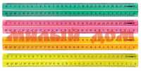 Линейка пластик 30 см с держателем цветная прозр неон ЛН42 сп=12шт