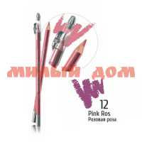 Карандаш для губ ТРИУМФ с точилкой W-207 №012 темн-розовый розовая роза  сп=12шт/СПАЙКАМИ