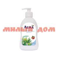 Мыло жидкое AURA 300мл Антибактериальн полевые травы/подорожник пластик бутылка ш.к 8434