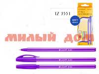 Ручка шар синяя TUKZAR шестигр корпус с белыми полосками 6 цв TZ3551 сп=12шт блистер