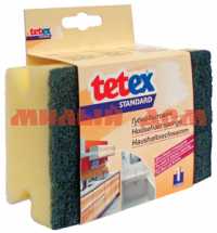 Губка для уборки TETEX 1шт 130*90*55мм бытовая профиль с абразивом 02-02-0145