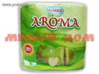 Бумага туал ALMAX 2-сл 4рул зелёная с ароматом яблока 780543