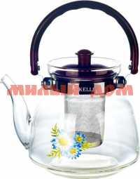 Чайник заварочный 1,4л KELLI KL-3002 жаропрочное стекло сито