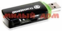 Картридер USB2.0 Transcend P5 black (SDHC/MMC4/MicroSDHC/M2) ш.к.4887