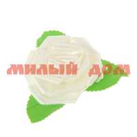 Бант-роза упаковочн №6 белый 831557 набор 10шт цена за ШТ