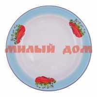 Блюдо эмаль 3л декор с голубым тонированием С0810.1Г/Новосибирск