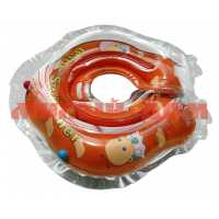 Круг для купания на шею надувн оранжевый внутри погремушка BS02O-B
