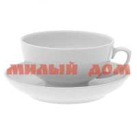 Чашка чайная 220мл с блюдцем Рубин белая фрф 001432