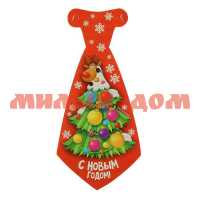 Карнавальный галстук С новым годом дед мороз на резиночке 1412123