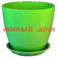 Горшок для цветов керамика 18см Бутон Глянец ГЛ 03/3 зеленый 410248