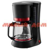Кофеварка DELTA LUX DL-8152 700Вт 1,2л черный с красным ш.к.9251