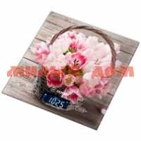 Весы кухонные HOTTEK 7кг Розовые тюльпаны 962-023