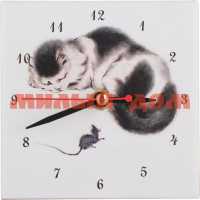 Часы настольные Кошки-Мышки 10*10см 354-795