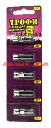 Батарейка д/сигнализации ТРОФИ А27-5BL сп=5шт/цена за спайку ш.к.2130
