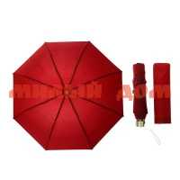 Зонт женский механический ветроуст проявл рис Цветочки руч круг бордовый R50 653127