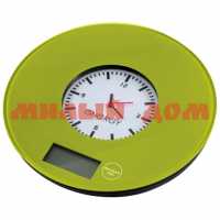Весы кухонные эл ENERGY EN-427 7кг зеленые с часами 003064
