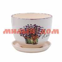 ЯЯ# Горшок для цветов 700мл Каштан керамика лаванда SKI-3-26