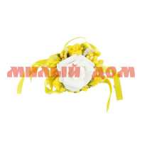 Аксессуары для свадьбы Цветок на руку подружкам невесты на резинке желтый 1820921