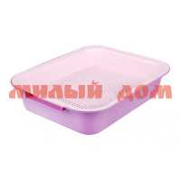 Туалет для кошек ЛЕКСИ с сеткой фиолетовый/розовый М6965