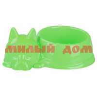 Миска д/животных 0,2л Барсик д/кошек зеленый М6936