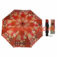 Зонт женский механический Цветочная поляна руч круг прорез оранж 1767843