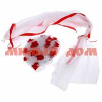 Аксессуары для свадьбы Украшение на капот Букет большой с лентами белый/красный 2461832
