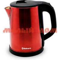Чайник эл 2л SAKURA SA-2149BR красный металл черный ш.к.7595