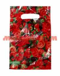 Пакет Прорубная ручка 20х30х35 Мелкие красные розы 14879 сп=100шт цена за шт СПАЙКАМИ