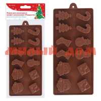 Форма для шоколадных конфет МУЛЬТИДОМ Рождество силикон VL2-91
