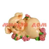 Сувенир Копилка Розовый поросёнок в розах 3270039
