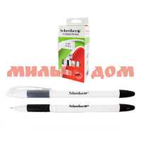 Ручка гел черная SСHREIBER белый пластик корпус цв резин держатель S238 сп=24шт