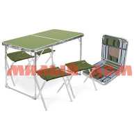 Комплект мебели стол 4 стула пластик ССТ-К3/2 хаки-хаки ш.к.1076