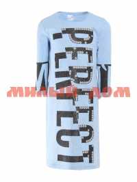 Платье детское ИВАШКА интерлок шелкография KIP-ПЛ-03 Мадлен голубой р 76,152