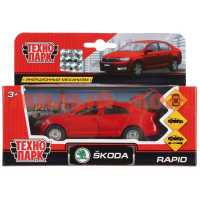 Игра Машина мет Технопарк Skoda Rapid 12см красная открыв двери и багаж SB-18-22-SR-N(R)-WB ш.к.7846