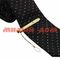 Зажим для галстука Классический перо со стразой золотой 1532815