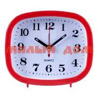 Часы Будильник РУБИН 12,5*10,5см Классика красный овал кварц В5-002