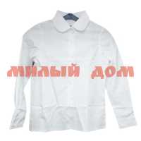 Блуза школьная кружево на воротнике и манжетах белый 80049 р 128