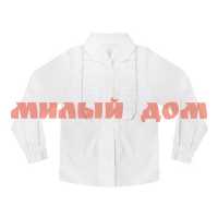 Блуза школьная отделка на груди складки белый 80080 р 122