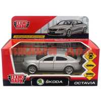 Игра Машина мет Технопарк Skoda Octavia 12см двери открыв серебристый ш.к.5278