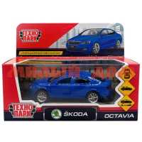 Игра Машина мет Технопарк Skoda Octavia 12см двери открыв синий ш.к.5285
