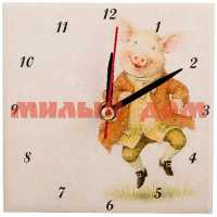 Часы настольные 10см Свинки радость 354-1636