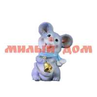 Магнит Мышь с колокольчиком голубой шарф 4488456