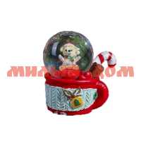 Сувенир Водяной шар Мишутка в кружечке с корицей и леденцом 3572027