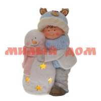Сувенир Фигурка РЕМЕКО Мальчик и снеговик с подсветкой 742385