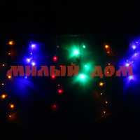 Гирлянда Бахрома 1,5м*30/50см 48 ламп LED прозр провод мультицвет 196-077