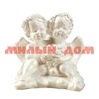 Сувенир Пара обнимающихся ангелов с букетом малая белая 2947416