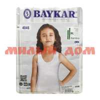 Майка детская д/девочек Baykar 4046-01 сп=6шт СПАЙКАМИ р 110-116 белый