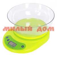 Весы кухонные ДОБРЫНЯ DO-3009 5кг зеленый с чашей