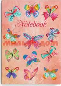 Книжка записная 48л А6 Яркие бабочки 50744