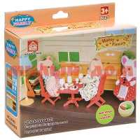 Игра Мебель для куклы Happy Family Кухня с фигуркой зверюшки Д93755